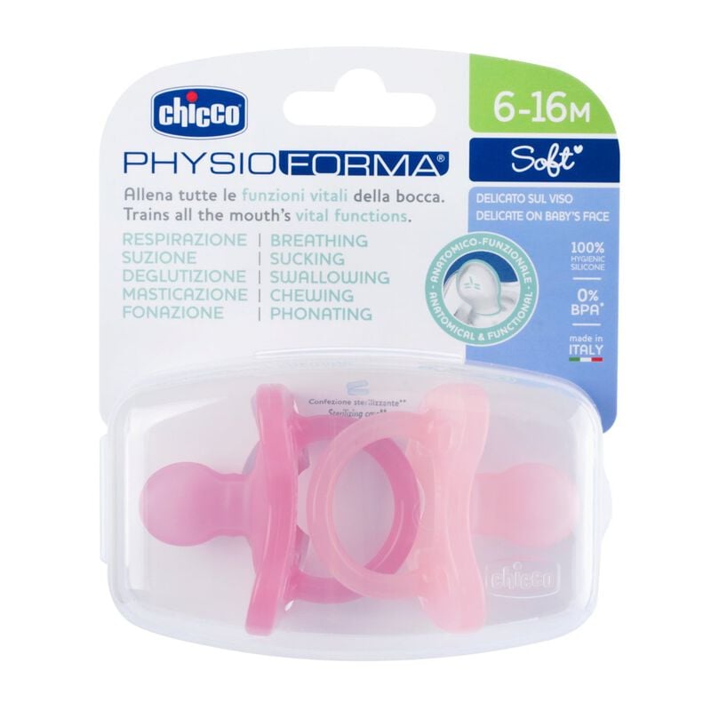 Chicco – SOOTHER PH.SOFT PINK SIL 6-16M 2PC B