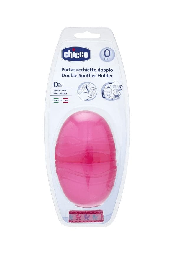 Chicco – SOOTHER HOLDER  FOR 2 SOOTHERS  PINK