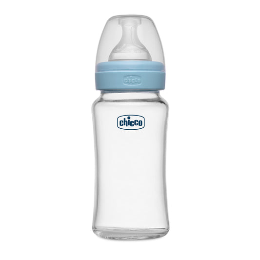 Chicco – BOTTLE WB GLASS BOY 240 SLOW SIL