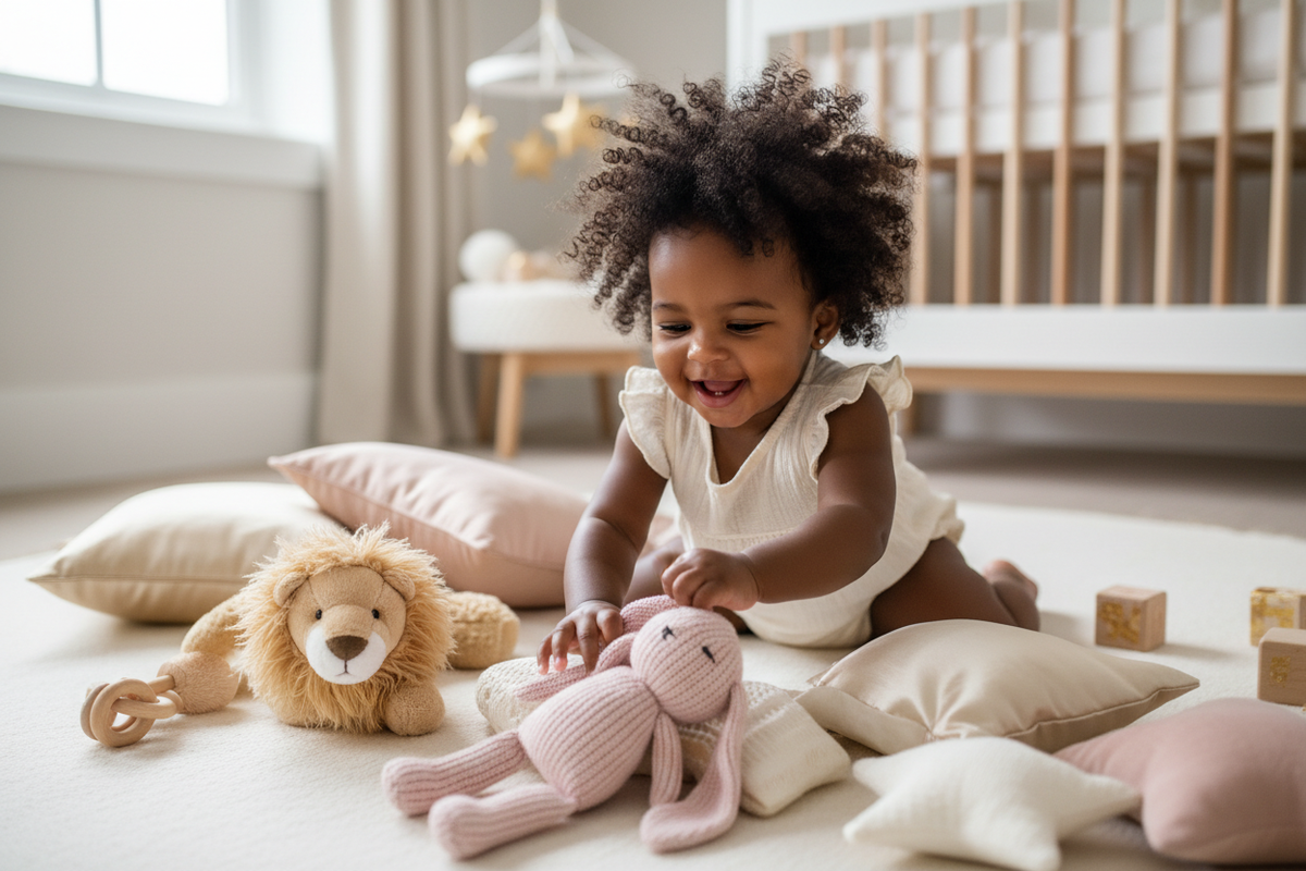 Black Baby Girl Playing